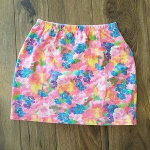 SOLD Vintage 1990's Neon Floral Micro Mini Skirt